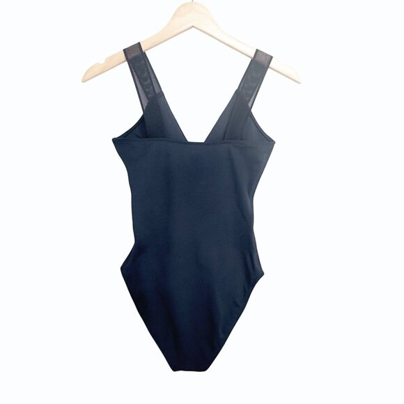 Heroine Sport Racing Bodysuit Womens XS Deep V Mesh Black Workout Swim‎ Capsule - Picture 7 of 11